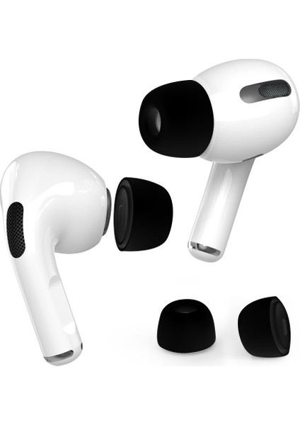 Apple Pro/ Pro 2 Silikon Bluetooth Kulaklık Kulak Kapakları Için Bir Çift Kulaklık Uçlarının Değiştirilmesi, Boyut: L-Siyah (Yurt Dışından)