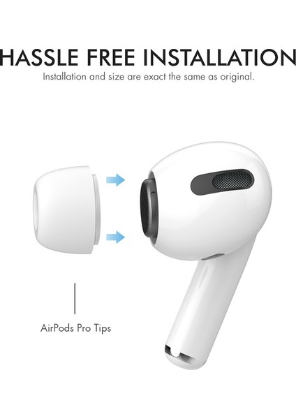 Apple Pro/ Pro 2 Silikon Bluetooth Kulaklık Kulak Kapakları Için Bir Çift Kulaklık Uçlarının Değiştirilmesi, Boyut: L-Siyah (Yurt Dışından) modelleri