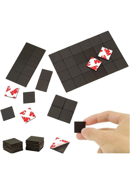 500 Parça 3m Yapışkanlı Etiket Magnet Tabaka Mıknatıs - 15X15 mm indirimleri