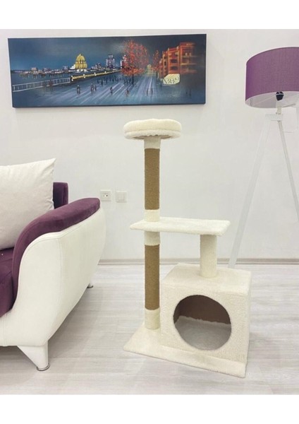 Beyaz Kedi Tırmalama ve Oyun Evi Platformu, keyifli ve rahat alan sağlar. TR Menşei fiyatları