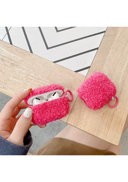 Apple Pro Şarj Kutusu Kapağı Için Fluff + Tpu Kapak Tokalı Bluetooth Kulaklık Koruyucu-Gül (Yurt Dışından) modelleri