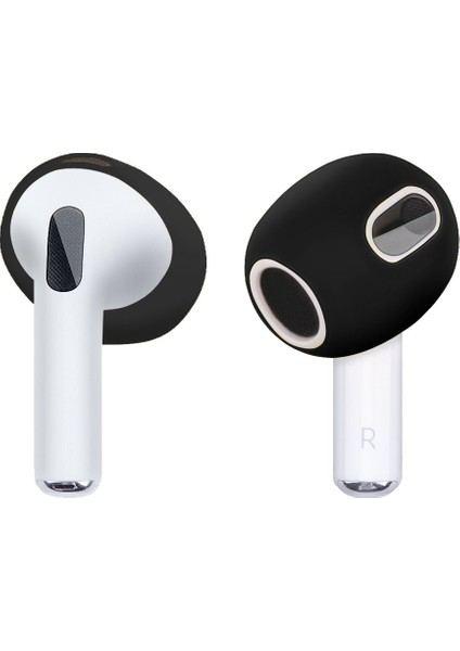 Apple 3 Için 1 Çift Silikon Kulaklık Kulak Kapakları, Bluetooth Kulaklık Kulak Ipuçları Koruyucu Kapaklar-Siyah (Yurt Dışından)