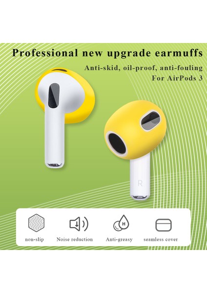 Apple 3 Için 1 Çift Silikon Kulaklık Kulak Kapakları, Bluetooth Kulaklık Kulak Ipuçları Koruyucu Kapaklar-Siyah (Yurt Dışından) indirimleri