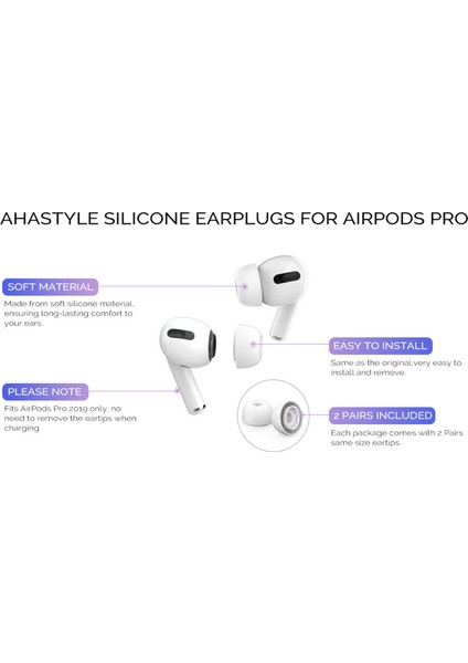 Apple Pro/ Pro 2 Silikon Bluetooth Kulaklık Kulak Kapakları Için Bir Çift Kulaklık Uçlarının Değiştirilmesi, Boyut: L-Siyah (Yurt Dışından) indirimleri