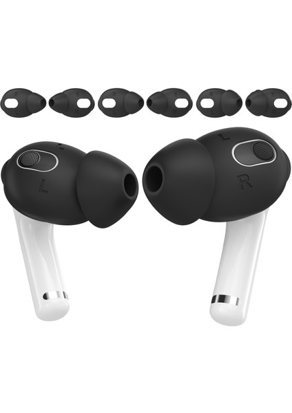 3 Için 3 Çift Silikon Kulaklık Kapağı, Yumuşak, Rahat Kulak Uçlarının Değiştirilmesi, Boyut: S-Siyah (Yurt Dışından)