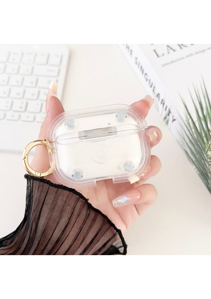 Apple Pro Için Şarj Kutusu Kapağı Halka Tokalı Bluetooth Kulaklık Kılıfı-Şeffaf (Yurt Dışından) fırsatları