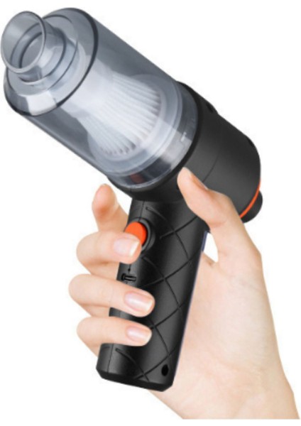 PR-AS01 3000PA Şarjlı 1200 Mah Batarya Siyah Araç Içi El Süpürgesi