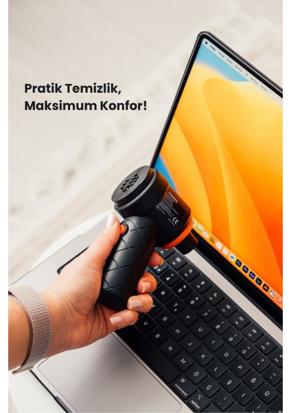 PR-AS01 3000PA Şarjlı 1200 Mah Batarya Siyah Araç Içi El Süpürgesi indirimleri