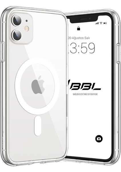 iPhone 11 Kılıf Magsafe Özellikli Pc Sert Şeffaf Kılıf Mika Kılıf Sararmaz Kılıf Slim Ince Kılıf - Şeffaf
