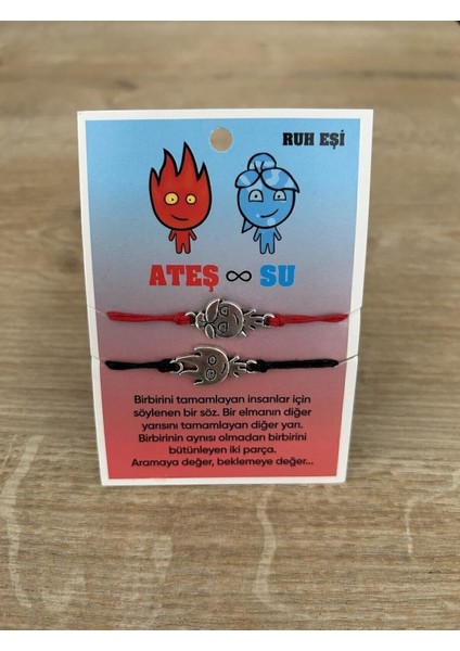 Su ve Ateş Bileklik Kombini Sevgili Bileklik Arkadaşlık Bileklik 2 Adet