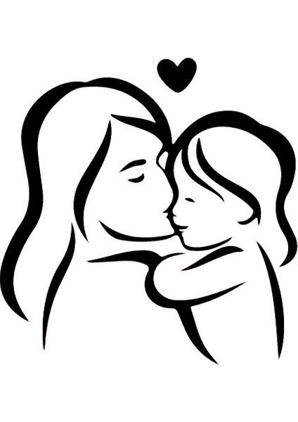 Autosticker^#anne ve Bebek Sticker (Oto-Motor-Laptop-Duvar-Dekor) 30 x 30 cm