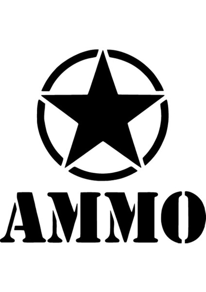 Autosticker^#army Yıldız Ammo Sticker (Oto-Motor-Laptop-Duvar-Dekor) 20 x 20 cm