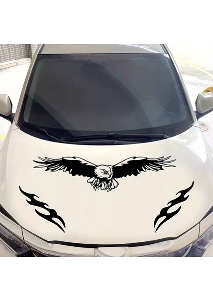 Autosticker^#alev Kartal ve Kanat Oto Kaput Sticker 100 x 23 cm