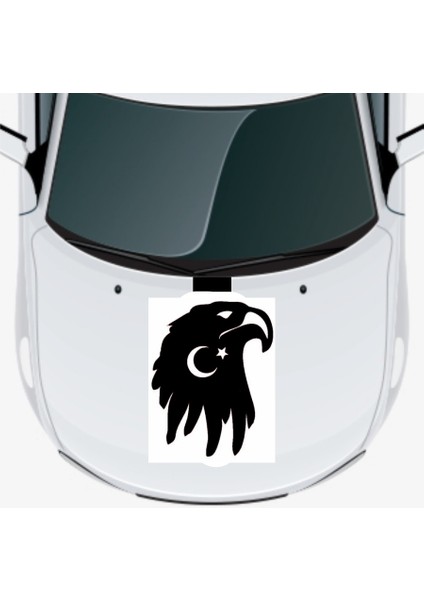 Autosticker^#ayyıldız ve Kartal Oto Kaput Sticker 40 x 40 cm