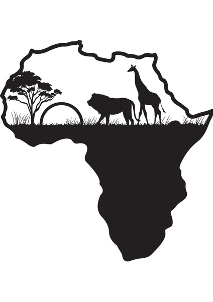 Autosticker^#afrika Safari Duvar Dekor Sticker 69 x 75 cm