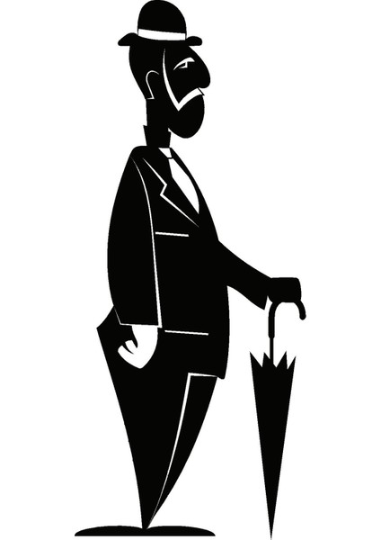 Autosticker^#bastonlu Ihtiyar (Oto-Motor-Laptop-Duvar-Dekor) 20 x 46 cm