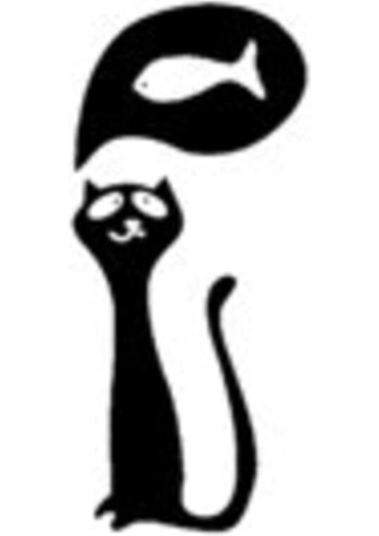 Autosticker^#balık Hayal Eden Kedi (Oto-Motor-Laptop-Duvar-Dekor) 30 x 66 cm