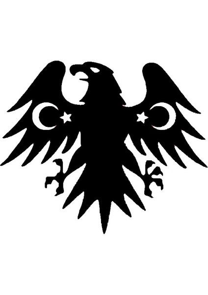 Autosticker^#ayyıldız Kanatlı Kartal Oto Arka Cam Sticker 10 x 15 cm
