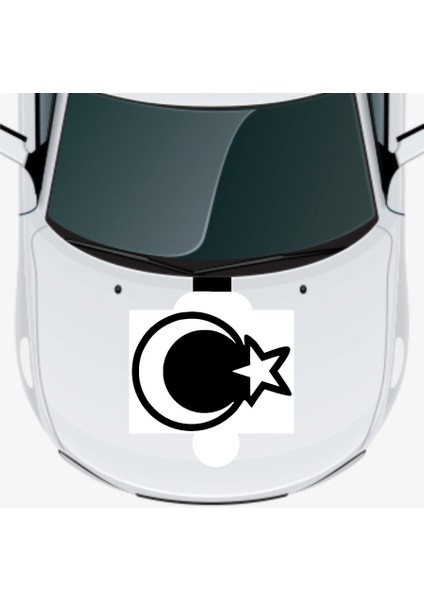 Autosticker^#ay Yıldız Oto Kaput Sticker 40 x 40 cm