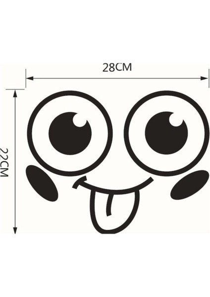 Autosticker^#banyo Duvar Sticker Basit Similing Yüz Desen Çıkarılabilir Tuvalet Sticker 28 x 22 cm modelleri