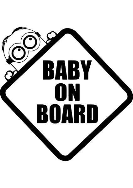 Autosticker^#baby On Board Minions Sticker (Oto-Motor-Laptop-Duvar-Dekor) 10 x 10 cm
