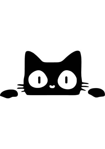 Autosticker^#bagajdan Bakan Kedi Sticker (Oto-Motor-Laptop-Duvar-Dekor) 10 x 4 cm