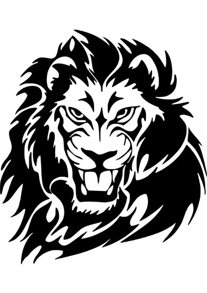 Autosticker^#aslan Kafası Sticker (Oto-Motor-Laptop-Duvar-Dekor) 10 x 11 cm