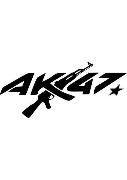 AUTOSTICKER^#AK47 Sticker (Oto-Motor-Laptop-Duvar-Dekor) 30 x 12 cm