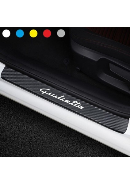 Autosticker^#alfa Romeo Giulietta Için Uyumlu Aksesuar Oto Kapı Eşiği Sticker Karbon 4 Adet