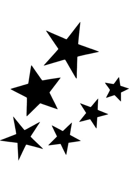Autosticker^#6lı Yıldız Seti Sticker (Oto-Motor-Laptop-Duvar-Dekor) 10 x 11 cm