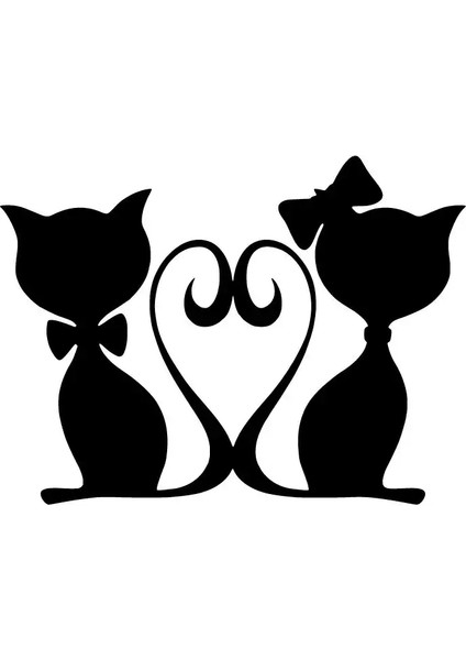 Autosticker^#aşık Kediler Sticker (Oto-Motor-Laptop-Duvar-Dekor) 30 x 21 cm