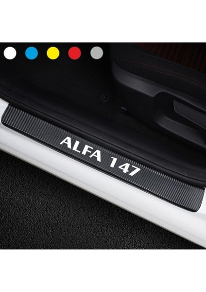 Autosticker^#alfa Romeo 147 Için Uyumlu Aksesuar Oto Kapı Eşiği Sticker Karbon 4 Adet