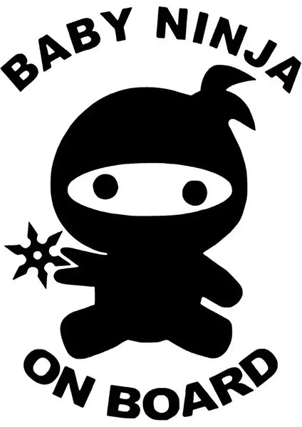 Autosticker^#baby Ninja On Board Sticker (Oto-Motor-Laptop-Duvar-Dekor) 10 x 13 cm