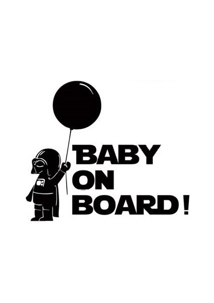 Autosticker^#baby On Board Balonlu Oto Arka Cam Sticker 9 x 8 cm