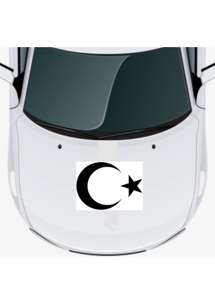 Autosticker^#ay Yıldız Oto Kaput Sticker 60 x 44 cm