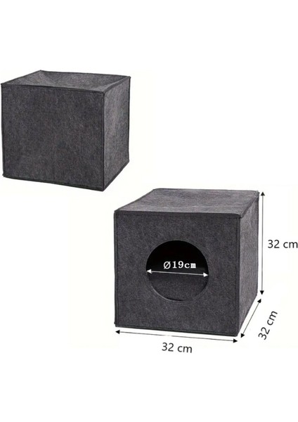 Kedi Evi Yuvası Keçe Antrasit Renk 3mm Kaliteli Keçe 32x32x32 cm fiyatları