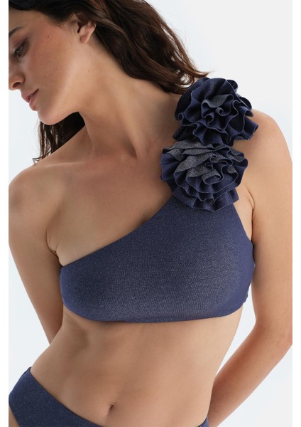 Mürdüm Tek Omuz Bikini Üst