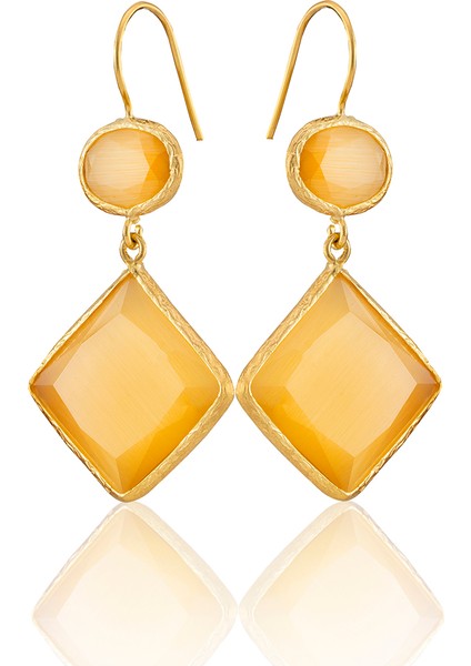 22 Ayar Altın Kaplama Kadın Sallantılı Küpe -El Işçiliği ve Hipoalerjenik Küpe