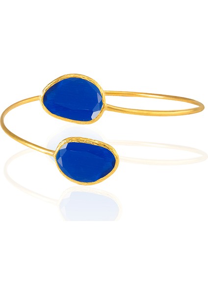 22 Ayar Altın Kaplama Zirkon Taşlı Ayarlanabilir Trend Bilezik