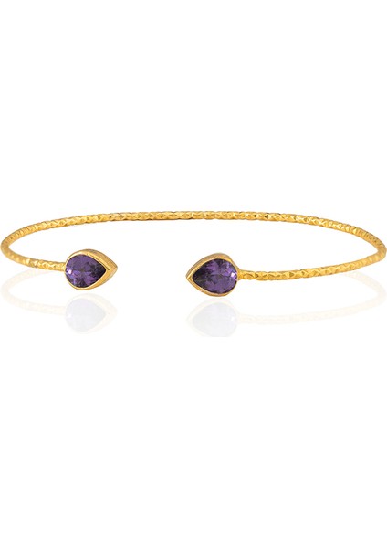 22 Ayar Altın Kaplama El Işçiliği Zirkon Taşlı Kadın Charm Bileklik