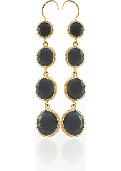 22 Ayar Altın Kaplama Kadın Sallantılı Küpe -El Işçiliği ve Hipoalerjenik Küpe