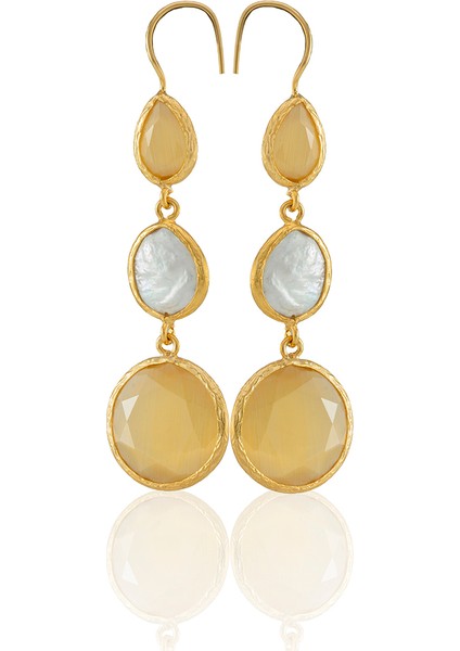 22 Ayar Altın Kaplama Kadın Inci Küpe -El Işçiliği ve Hipoalerjenik Küpe