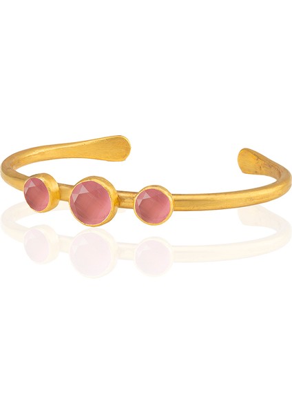 22 Ayar Altın Kaplama Zirkon Taşlı Ayarlanabilir Vintage Bilezik