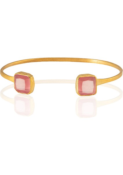 22 Ayar Altın Kaplama El Işçiliği Zirkon Taşlı Kadın Charm Bileklik