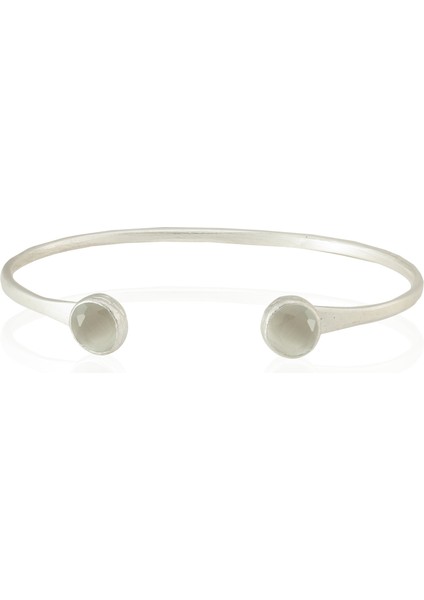 925 Ayar Gümüş Kaplama El Işçiliği Zirkon Taşlı Kadın Charm Bileklik