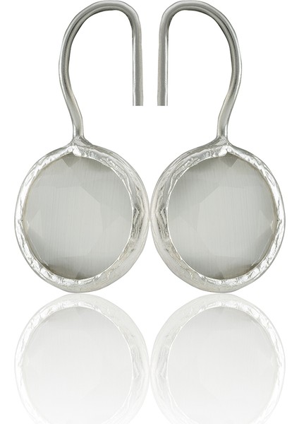 Gümüş Kaplama Kadın Taşlı Küpe -El Işçiliği ve Hipoalerjenik Küpe