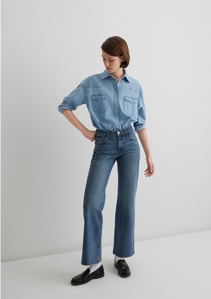 Ibiza Real Blue Puslu Koyu Mavi Jean Pantolon 1010530-89935