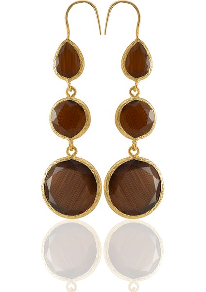 22 Ayar Altın Kaplama Kadın Sallantılı Küpe -El Işçiliği ve Hipoalerjenik Küpe