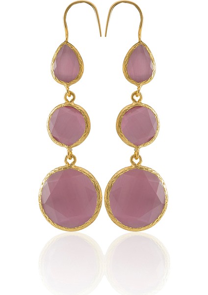 22 Ayar Altın Kaplama Kadın Sallantılı Küpe -El Işçiliği ve Hipoalerjenik Küpe