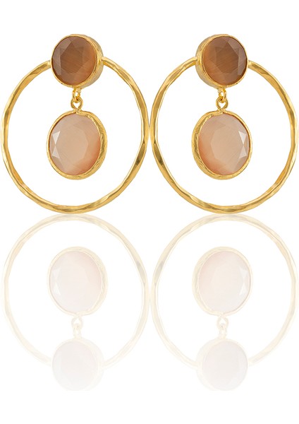 22 Ayar Altın Kaplama Kadın Halka Küpe -El Işçiliği ve Hipoalerjenik Küpe